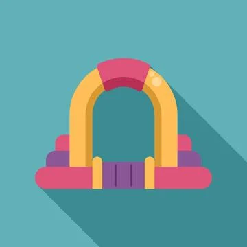 Inflatable playground arch flat design vector Stock Illustration