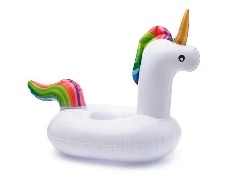 Inflatable pool float unicorn Inflatable pool float unicorn isolated on wh... Stock Photos