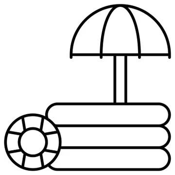 Inflatable pool icon, Summer vacation related vector Stock Illustration