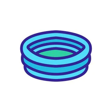 Inflatable pool icon vector outline illustration Illustrazione stock