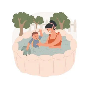 Inflatable pool isolated cartoon vector illustration. Stock Illustration
