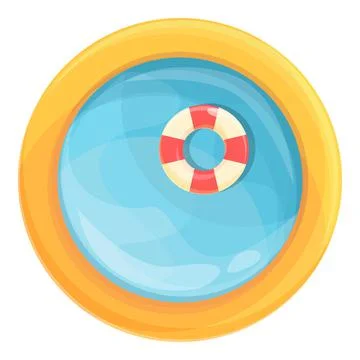 Inflatable pool ring icon cartoon vector. Water beach Illustrazione stock
