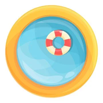 Inflatable pool ring icon cartoon . Water beach 스톡 일러스트