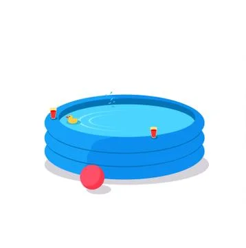 Inflatable Pool Vector Illustration in Flat Design 스톡 일러스트