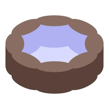 Inflatable pool with water lying on ground Stock Illustration