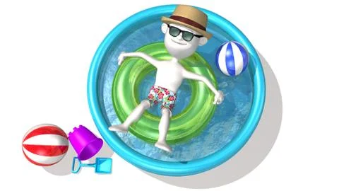 Inflatable pool white Illustrazione stock