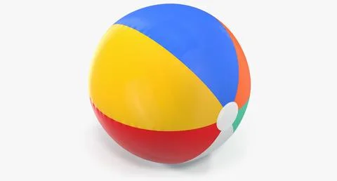 Inflatable Rainbow Color Beach Ball 3D Model