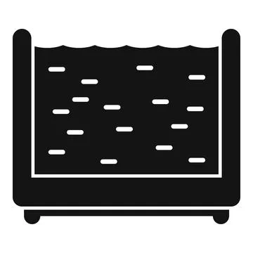 Inflatable rectangular home pool filled with water icon Stock Illustration