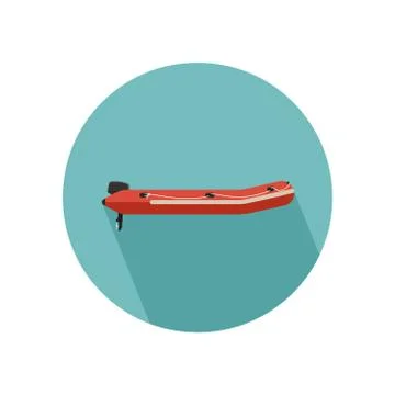 Inflatable red boat Stock Illustration