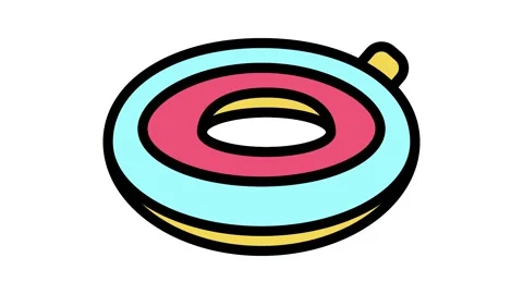 Inflatable ring color icon animation Stockbeeldmateriaal 225051374