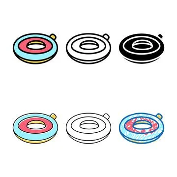 Inflatable ring color icon concepts vector Stock Illustration