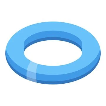 Inflatable ring floating on water in swimming pool for safety Stock Illustration
