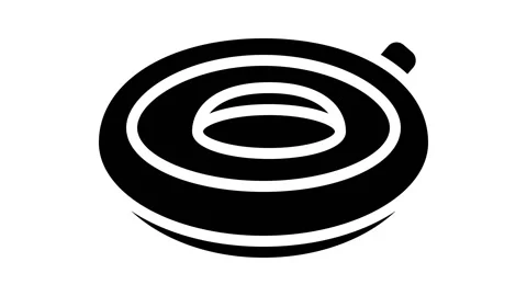 Inflatable ring glyph icon animation Stockbeeldmateriaal 224912256