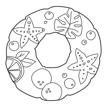 Inflatable ring icon. Beach equipment. Hand drawn vector illustration. Dood.. Stock Illustration