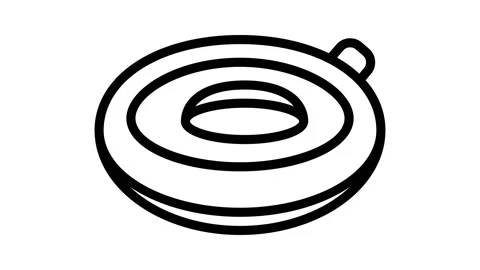 Inflatable ring line icon animation Stockbeeldmateriaal 224940460