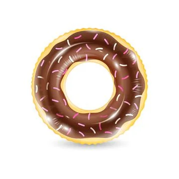 Inflatable ring looking like donut isolated on white background. Realistic 스톡 일러스트