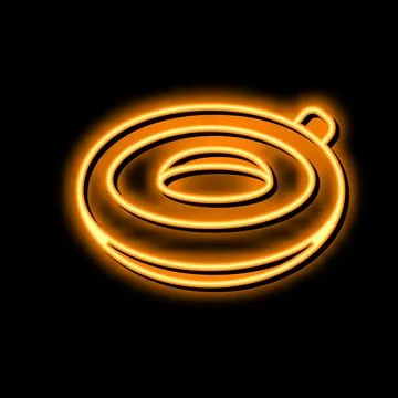 Inflatable ring neon glow icon illustration Stock Illustration