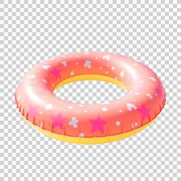 Inflatable ring. Summer mockup isolated on white background Stock Photos