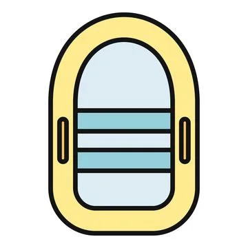 Inflatable rubber boat icon representing water transport Stock Illustration