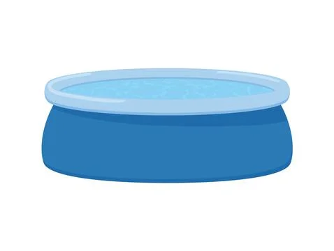 Inflatable rubber pool for the yard flat vector illustration isolated on white. イラスト素材