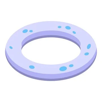 Inflatable rubber ring floating on water surface for summer vacation Stock Illustration