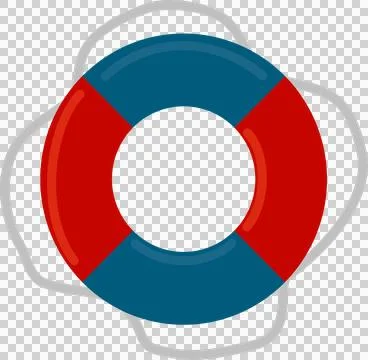 Inflatable rubber ring red and blue Stock Illustration