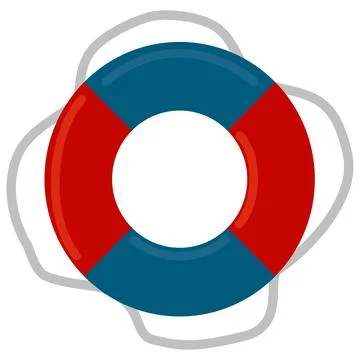 Inflatable rubber ring red and blue Stock Illustration