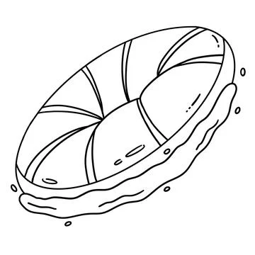 Inflatable Sledge Isolated Coloring Page for Kids Stock Illustration