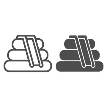 Inflatable slide line and solid icon, waterpark concept, Water Games sign on Stock Illustration