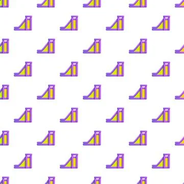 Inflatable slide seamless pattern for fun summer activities Ilustración de archivo