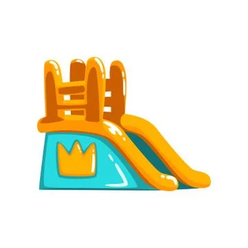 Inflatable slide, side view amusement park bouncy equipment vector Illustrations Stock Illustration