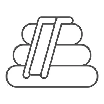 Inflatable slide thin line icon, waterpark concept, Water Games sign on white Stock Illustration