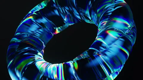 Inflatable soft balloon with neon lights, 3d rendering. Stock Footage 346698909
