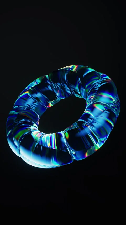 Inflatable soft balloon with neon lights, 3d rendering. Stock Footage 346741736