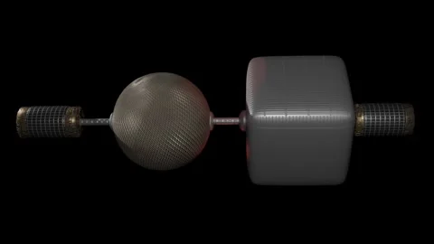 Inflatable space station. Inflatable space habitats. 3d render animation Stock Footage 262985073