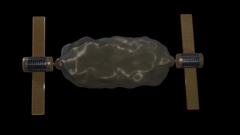 Inflatable space station. Inflatable space habitats. 3d render animation Video stock 262985086