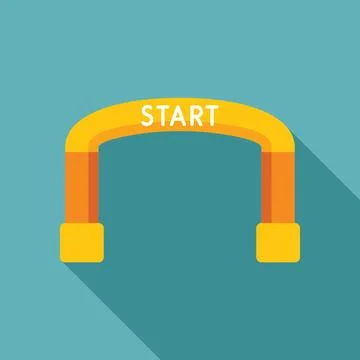 Inflatable start line arch representing beginning of race or marathon Stock Illustration