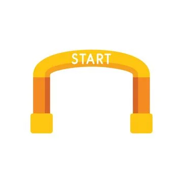 Inflatable start line archway marking the beginning of a race Stock Illustration