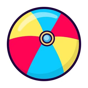 Inflatable striped beach ball. Vector illustration Stock Illustration