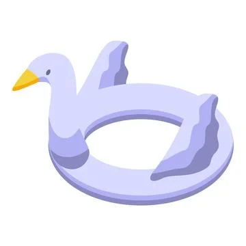 Inflatable swan ring floating on water for pool party fun Stock Illustration