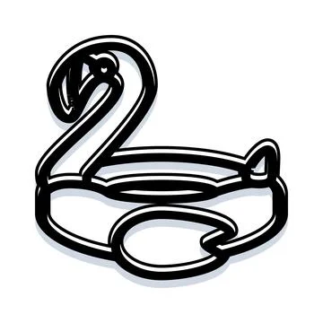 Inflatable swan swimming pool float recreation icon Illustrazione stock