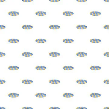 Inflatable swim rings repeating pattern on white background Stock Illustration