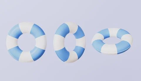 Inflatable swimming ring rubber icon, Time to travel concept Stock Illustration