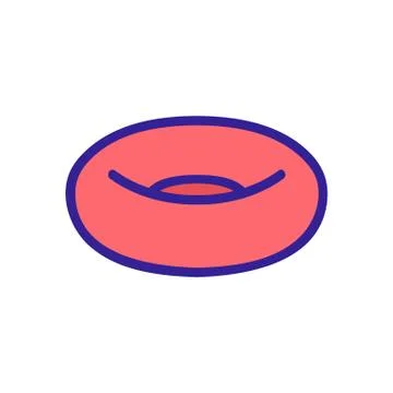Inflatable swimming ring side view icon vector outline illustration Stock Illustration