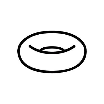 Inflatable swimming ring side view icon vector outline illustration Stock Illustration