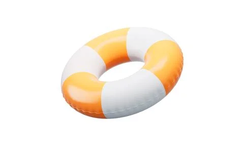Inflatable swimming ring, summer and swimming themes, 3d rendering. Illustrazione stock
