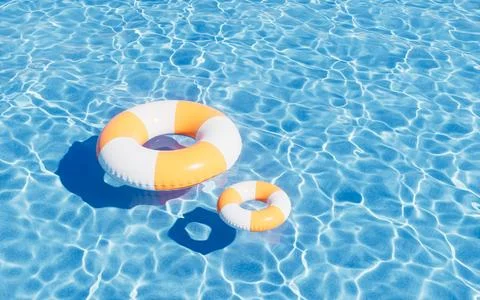 Inflatable swimming ring, summer and swimming themes, 3d rendering. Illustrazione stock