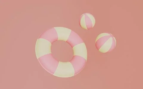 Inflatable swimming ring, Summer elements, Summer vacation concept Illustrazione stock