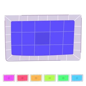 Inflatable top view pool vector cartoon graphic Stock Illustration