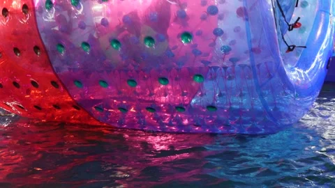 Inflatable water roller Stock Footage 328520971